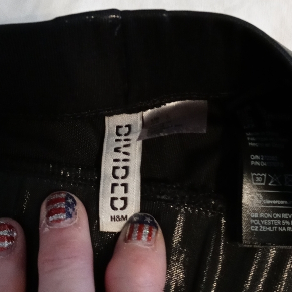 H&M Divided womens metallic black see thru pants - Picture 3 of 9